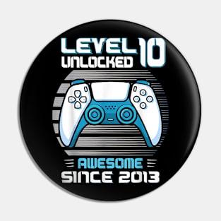 ten 10th Birthday 10 Year Old 2013 Gamer 10yr BDay Son Boys Pin