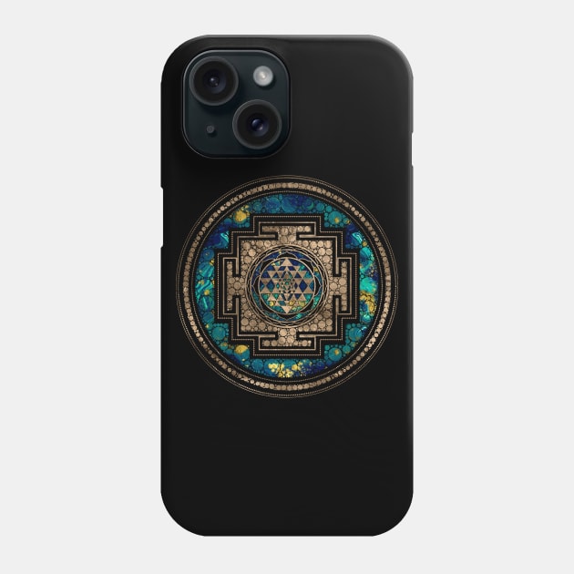 Sri Yantra  / Sri Chakra Marble and Gold Phone Case by Nartissima