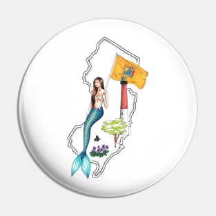 New Jersey Mermaid Pin