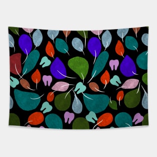 Dental Gifts - Tree Leaves with little Teeth Tapestry