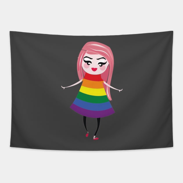 Rainbow pride flag Tapestry by snowshade