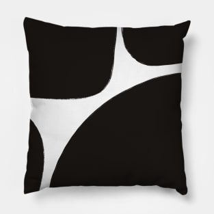 Black shapes abstract modern minimalist Pillow