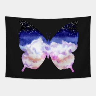 Watercolor Sky and Butterfly Tapestry