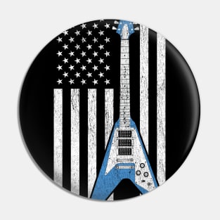 Patriotic Electric Guitar Pin