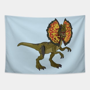 Dilophosaurus cartoon illustration Tapestry