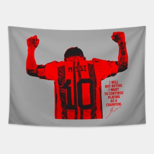 I will not retire messi Red Tapestry