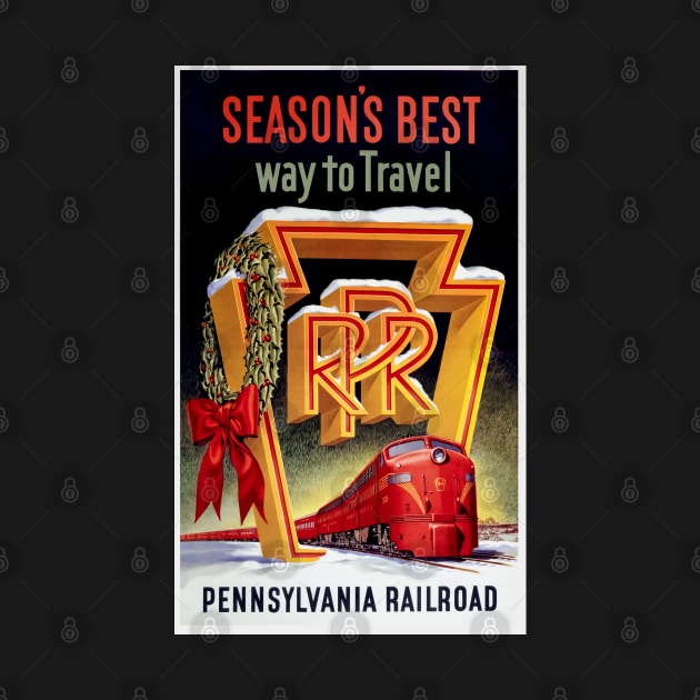 Beautifully Restored Vintage Pennsylvania Railroad Print: Season's Best Way To Travel by vintageposterco