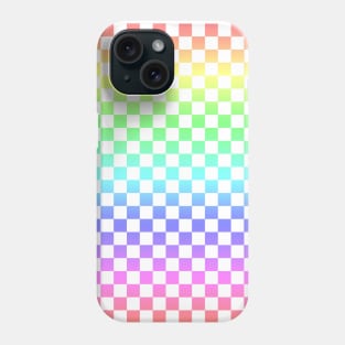 White checkered Rainbow Ombre Phone Case