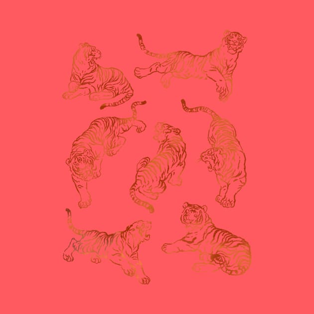 Tiger. Tiger pattern. Drawing tiger, Japanese by ManyaArtShop 