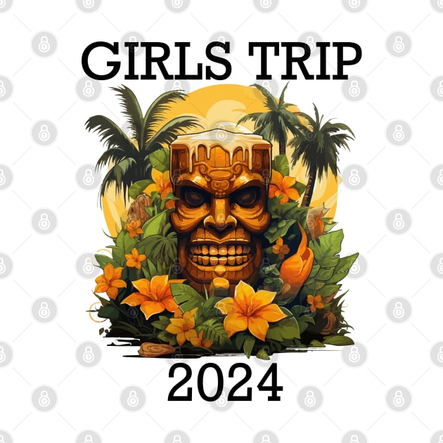 Tropical Vacation - Girls Trip 2024 (Black Lettering) by VelvetRoom