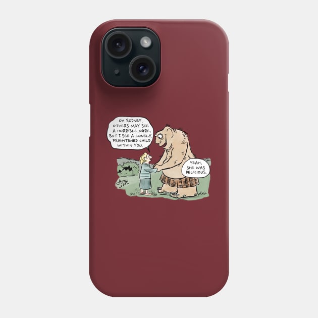 Funny ogre cartroon Phone Case by CrowdenSatzCartoons