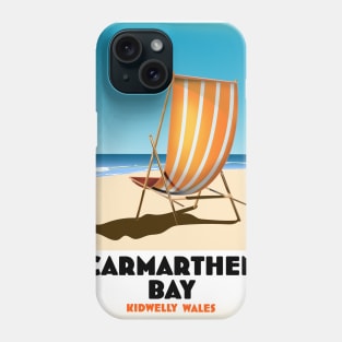 Carmarthen Bay Kidwelly Wales Seaside poster Phone Case