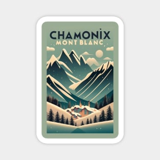 A Vintage Travel Art of Chamonix - France Magnet