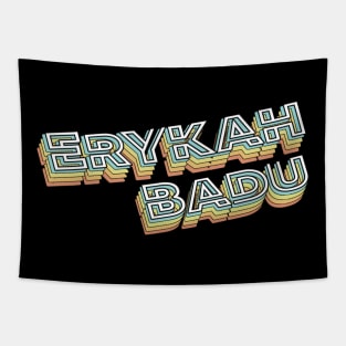 Erykah Badu Retro Typography Faded Style Tapestry