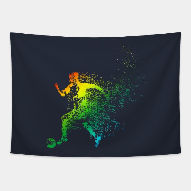 Soccer Player Particles Tapestry by letnothingstopyou