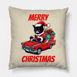 Black Cat Christmas Pillow