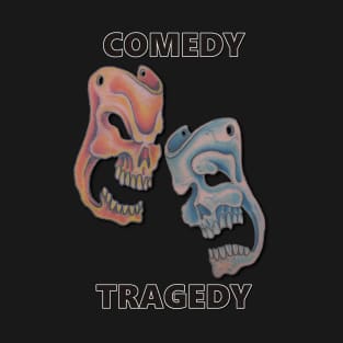 Comedy & Tragedy Dark Brown Letters T-Shirt