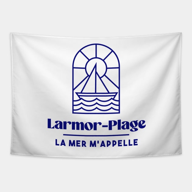 Larmor Plage the sea calls me - Brittany Morbihan 56 BZH Sea Tapestry by Tanguy44
