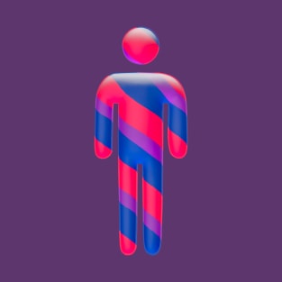 Male icon in Bisexual flag colors for LGBTQ+ diversity T-Shirt