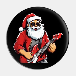 Santa Claus Music Guitar Pin