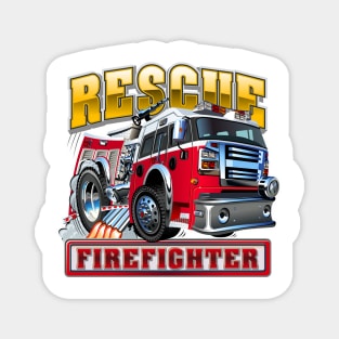 Cartoon Fire Truck Magnet