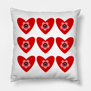 Red Heart Flower Fever Pillow