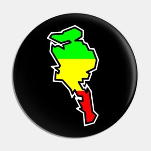 Quadra Island Silhouette in Rastafarian Flag Colours - Rasta - Quadra Island Pin