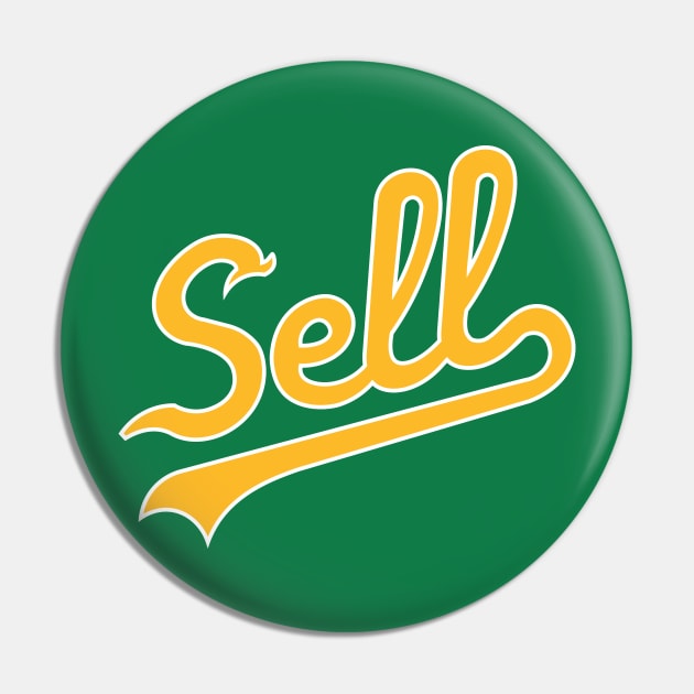 Sell Yellow Script Pin by CasualGraphic