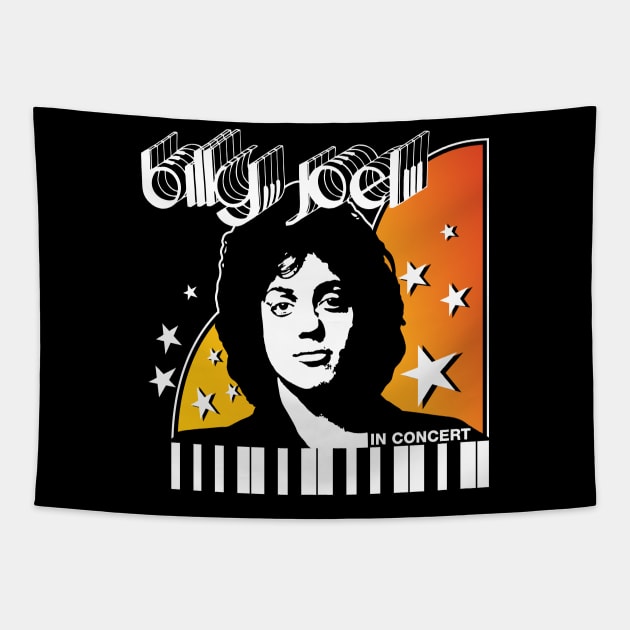 Billy Joel In Concert Retro Repro Tapestry by Chewbaccadoll