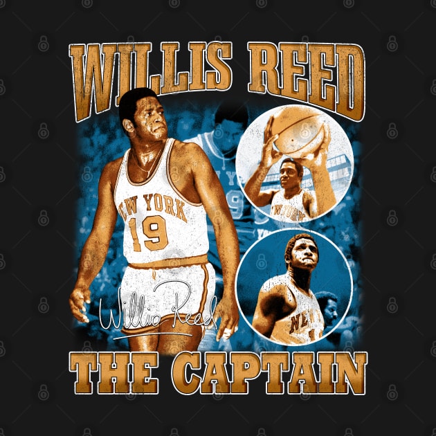 Willis Reed The Captain Basketball Legend Signature Vintage Retro 80s 90s Bootleg Rap Style by CarDE