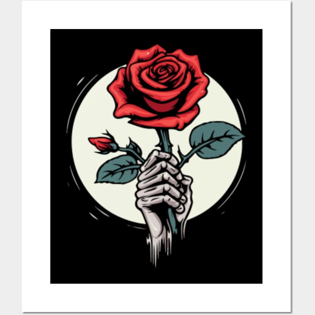 Skeleton Hand Holding Rose Tattoo Digital Art by Sayhaa Ellie - Pixels