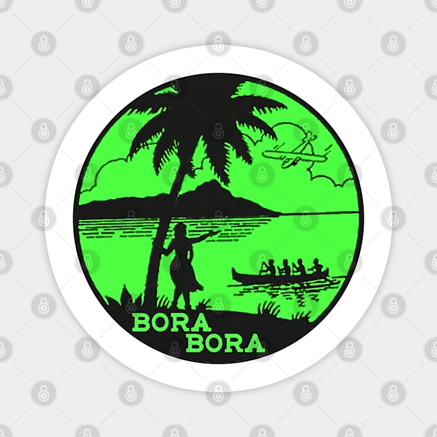 BORA BORA VINTAGE TRAVEL FRENCH POLYNESIA SCUBA DIVING SOUTH PACIFIC Magnet by TravelTime