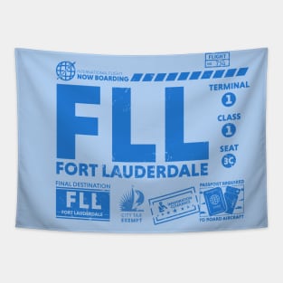 Vintage Fort Lauderdale FLL Airport Code Travel Day Retro Travel Tag Tapestry