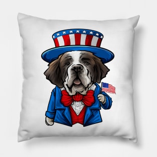 Fourth of July St Bernard Pillow