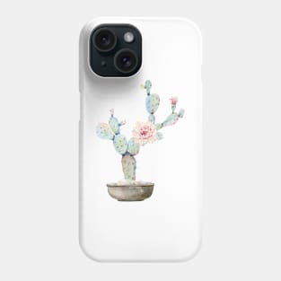 Watercolor cactus in pot Phone Case