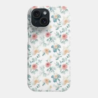 Wild Chrysanthemum flowers Pattern  in Watercolor Phone Case