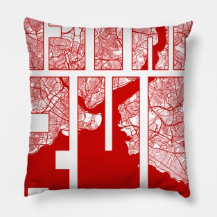 Istanbul, Turkey City Map Typography - Oriental Pillow