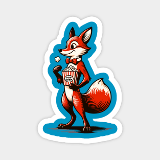 Fox carrying a packet of popcorn Magnet