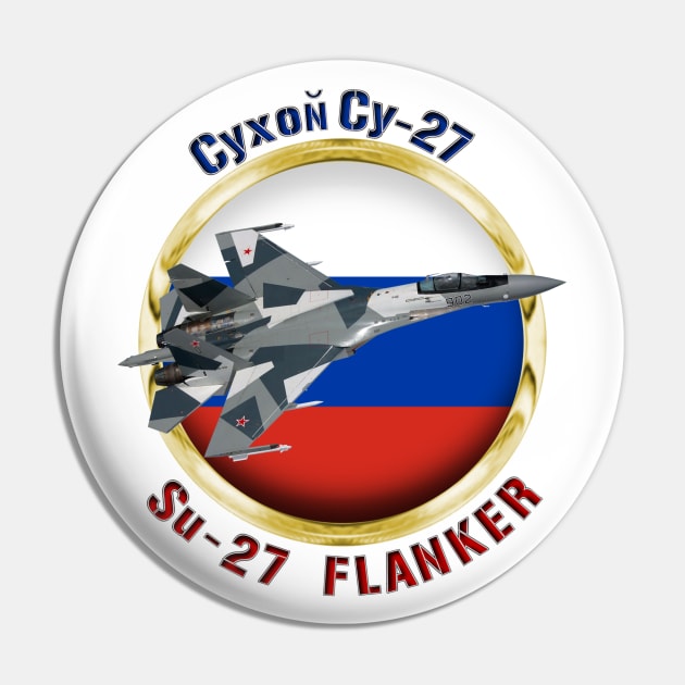 Su-27 Flanker Russia Pin by MilMerchant