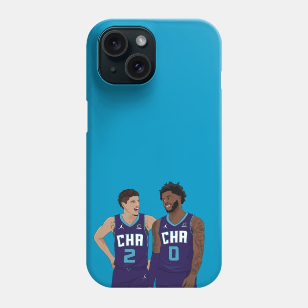 Lamelo Ball x Miles Bridges Charlotte Hornets Phone Case by xavierjfong