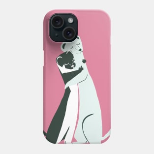 Weasel hugs in pink Phone Case