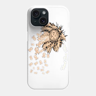 Vaginal Cancer Awareness - Sunflower ribbon flowers fall Phone Case