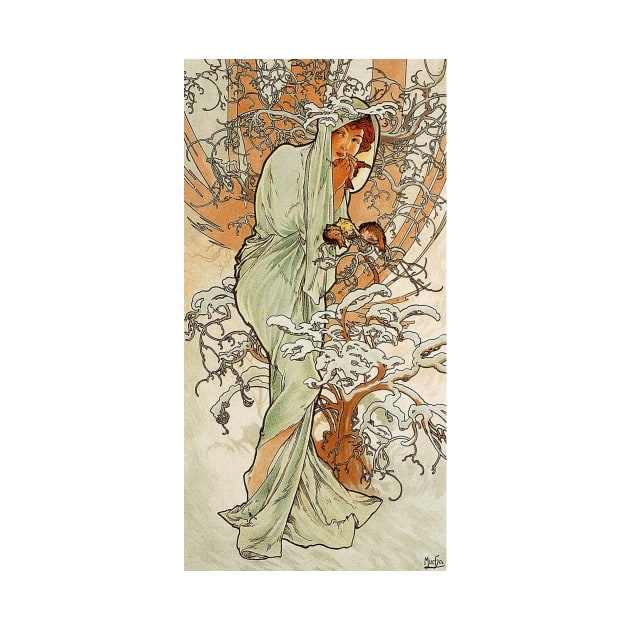 Winter 1896 by Alphonse Mucha (His First Seasons Series) by Naves