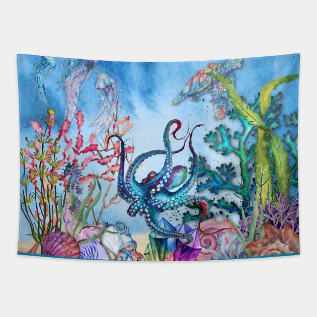 Octopus's Garden Tapestry by Valkyrie's Designs