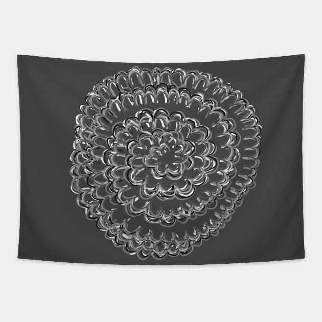 Monochromatic Puff Swirl Tapestry by MoodyCarp