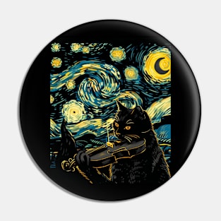 Cat Starry Night Astro Nomadic Pin