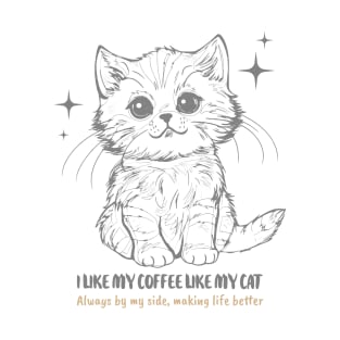 I Like my Coffee Like my Cat Coffee Cat T-Shirt