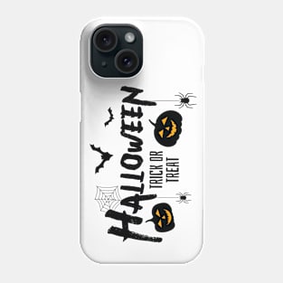 Halloween Trick or Treat With Bats and Scary Pumpkins Phone Case