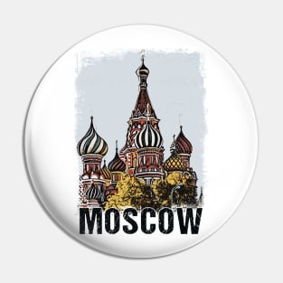 Moscow City Streets Vintage Travel Poster Series grunge edition 06 Pin