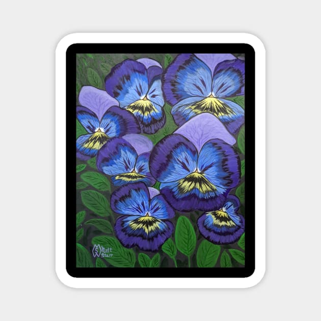 Pansy Flowers Magnet by Matt Starr Fine Art